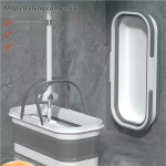 Serpillière plate , balai et seau essoreur